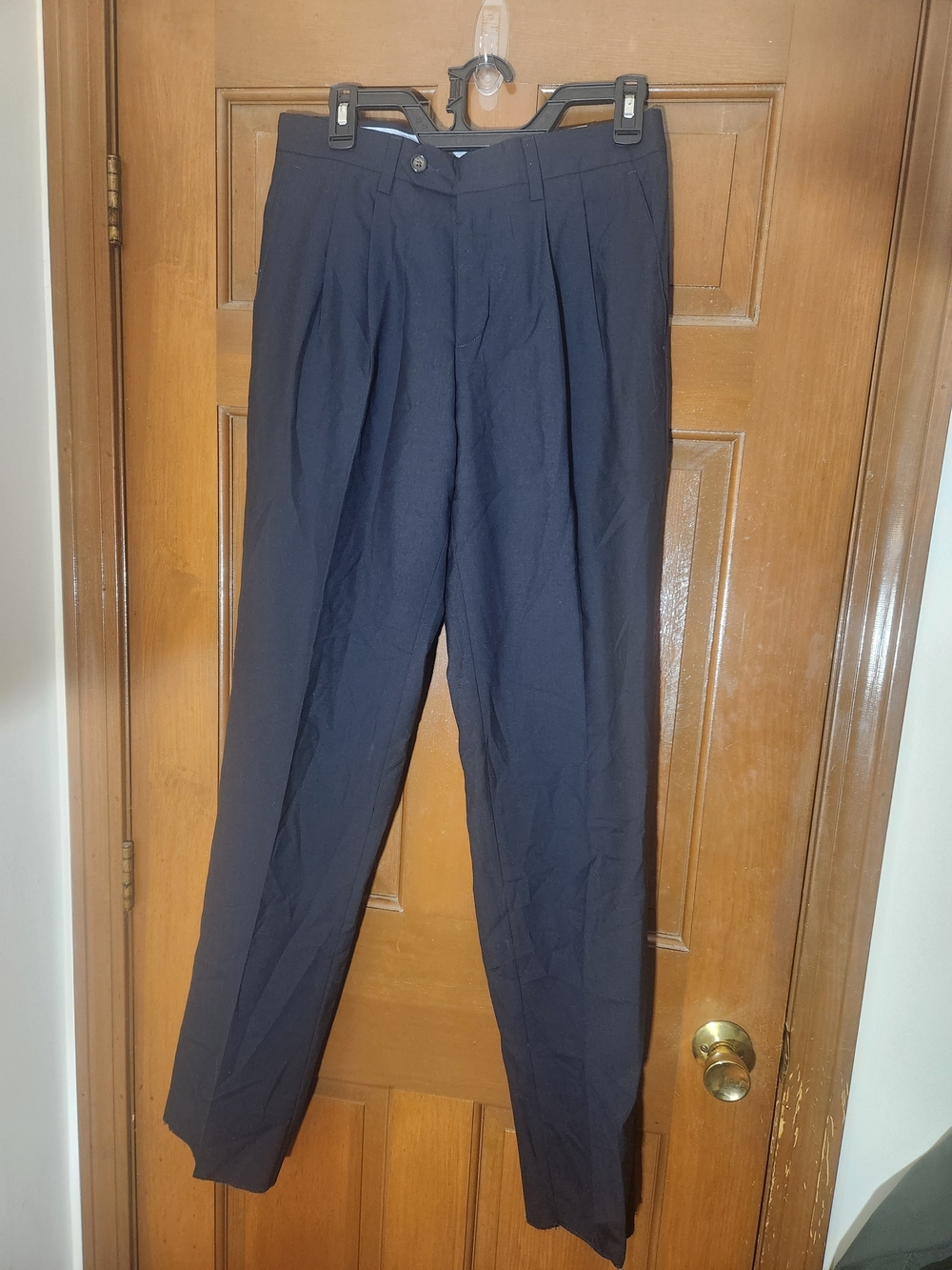 Berle Men's Dark Navy Dress Pants - Classic Pleated Trousers